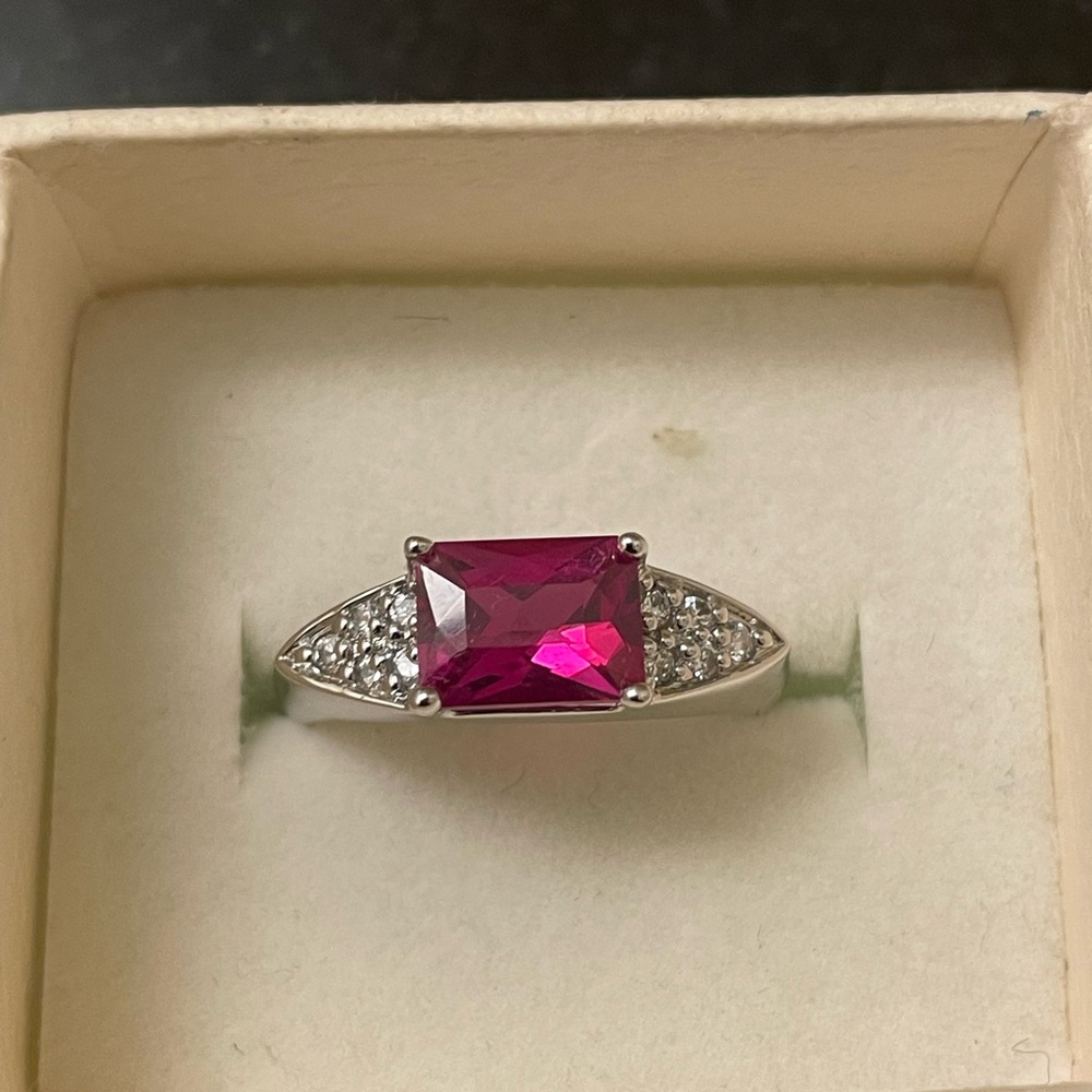 Elegant Pink and Silver Ring